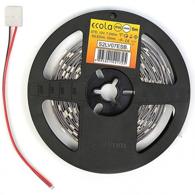 Однотонная светодиодная лента ECOLA LED STRIP STD на катушке 5м S2DW05ESB Однотонная светодиодная лента ECOLA LED STRIP STD на катушке 5м S2DW05ESB