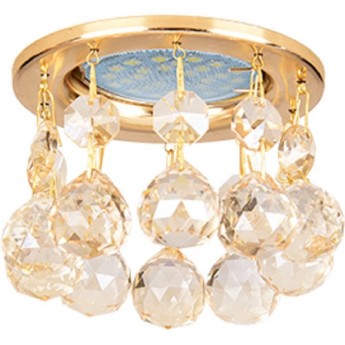 Светильник ECOLA MR16 CR1002 GU5.3 Glass Стекло Круг с большими хруст. на прямом подвесе Тонированный / Золото 84x90 Светильник ECOLA MR16 CR1002 GU5.3 Glass Стекло Круг с большими хруст. на прямом подвесе Тонированный / Золото 84x90