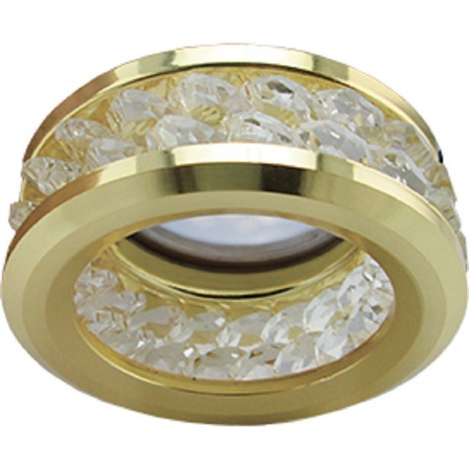 Светильник ECOLA MR16 DL1656 GU5.3 встр. круглый с хруст.(2 ряда) и ободком - Прозрачный / Золото 54x85 (кd74) FG1656EFF Светильник ECOLA MR16 DL1656 GU5.3 встр. круглый с хруст.(2 ряда) и ободком - Прозрачный / Золото 54x85 (кd74) FG1656EFF
